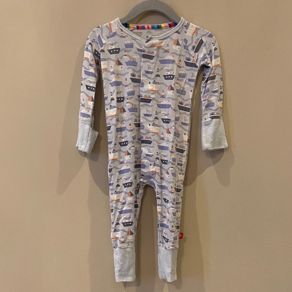 Magnetic Me Blue boats Convertible Coverall